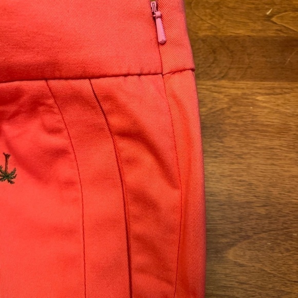 J.Crew Shorts Size 8 Orange w/Green Palm Trees 100%Cotton Summer Vacation Chic - Picture 5 of 7